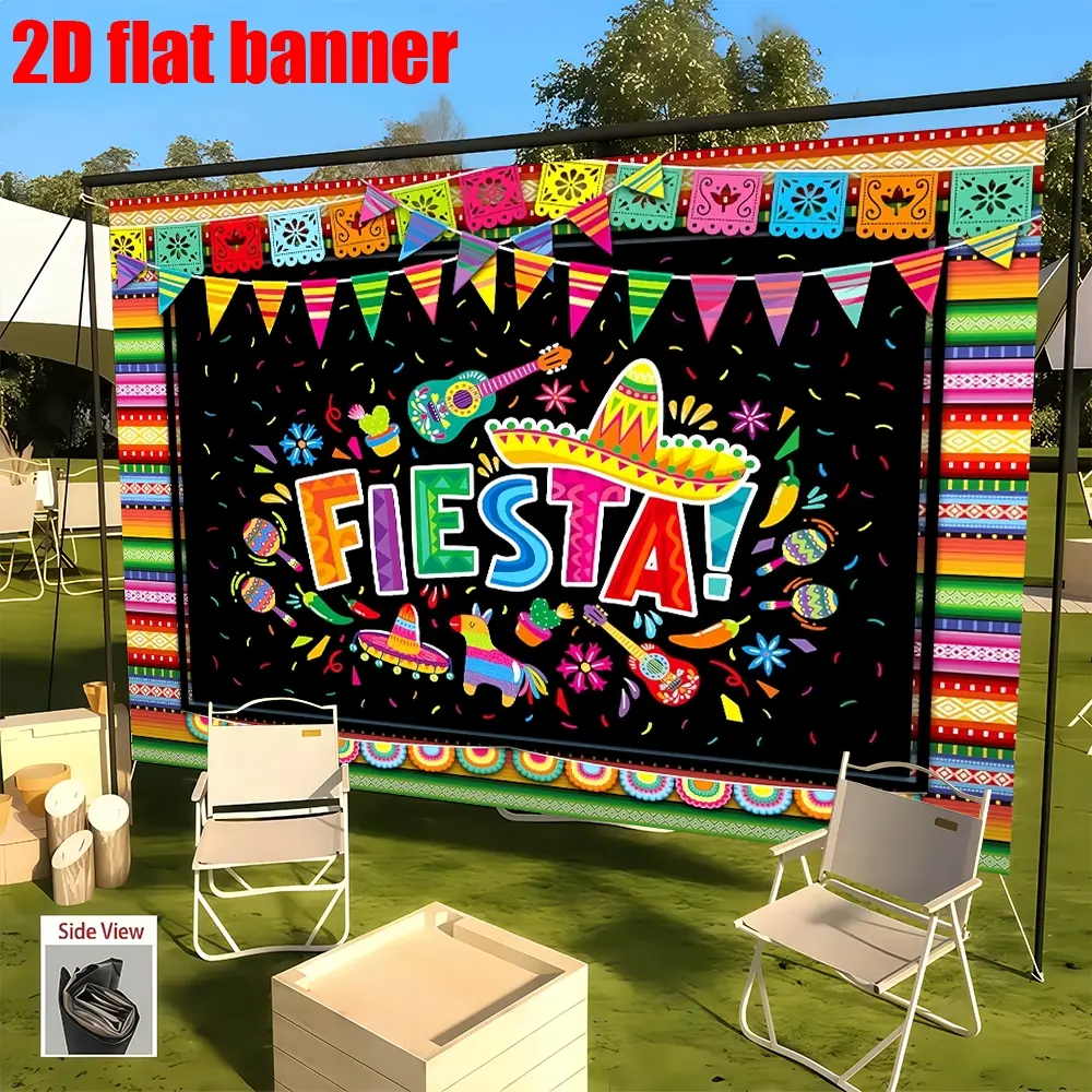 Mexican Carnival Theme Photography Backdrop Banner, Studio Props, Birthday Party Decor, Fiesta Decorations, Home Office Decoration, Festival Gift