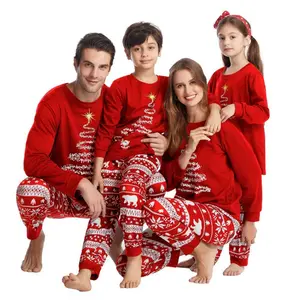Christmas Family Matching Pajamas Outfits Adult And Kids Pyjamas Sets Tops+Pants Xmas Sleepwear Newborn Baby Boy Girl Jumpsuit Cotton Womenswear