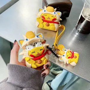 1 Lucky Cat shaped headphone protective case, durable silicone headphone case with anti drop function, Drop Protection, Apple wireless Bluetooth headphone case, suitable for AirPods 1/2/3/4/pro/pro2/pro3, Earbuds