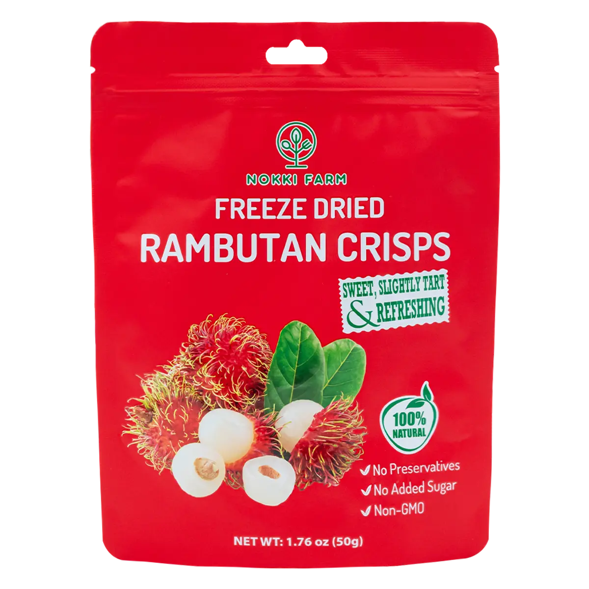 NOKKI FARM Freeze dried Rambutan | 100% natural | No sugar added | Vegan | Non GMO | All Natural | Organic Crispy fruits