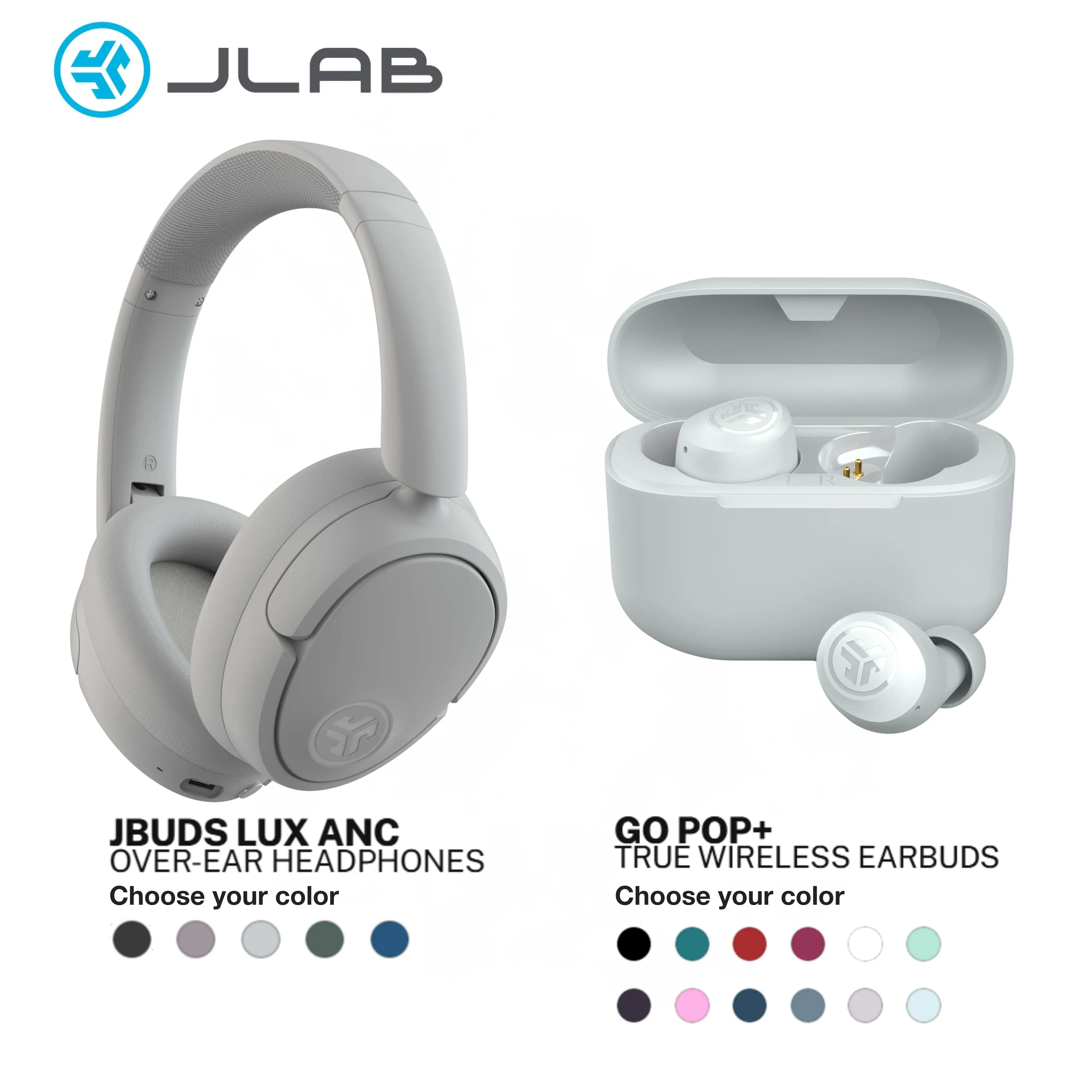 {Your Choice Bundle} JBuds Lux ANC + GO POP+ Gift Set Audio Headphone Earbuds Headset, 1 ANC Headphone & 1 GO Pop+ Earbuds
