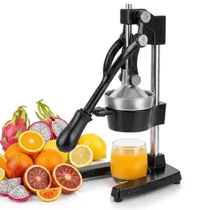 Premium Cast Iron Juicer |Heavy Duty Countertop Squeezer for Fresh Pomegranate Juice,Extra-Large Manual Juicer-Manual Citrus Press & Orange Squeezer -Fresh Lemon Juicer (Black)