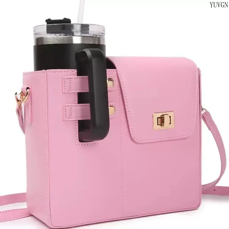 Athletic Outdoor Portable Water Bottle Messenger Bag - Crossbody Tumbler Carrier with Small Purse Pocket, Adjustable Strap, Cup Slot for Gym, Hiking tiktokshopbacktoschool