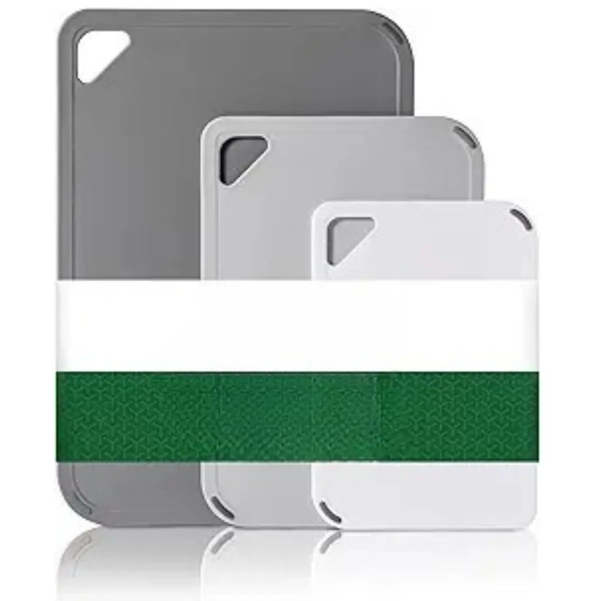 3-Size Anti-Slip BPA-Free Plastic Cutting Board Set, Kitchen Chopping Boards with Grip Handle, Large-Small Options, Dishwasher Safe Gray Kitchenware [New Deal]