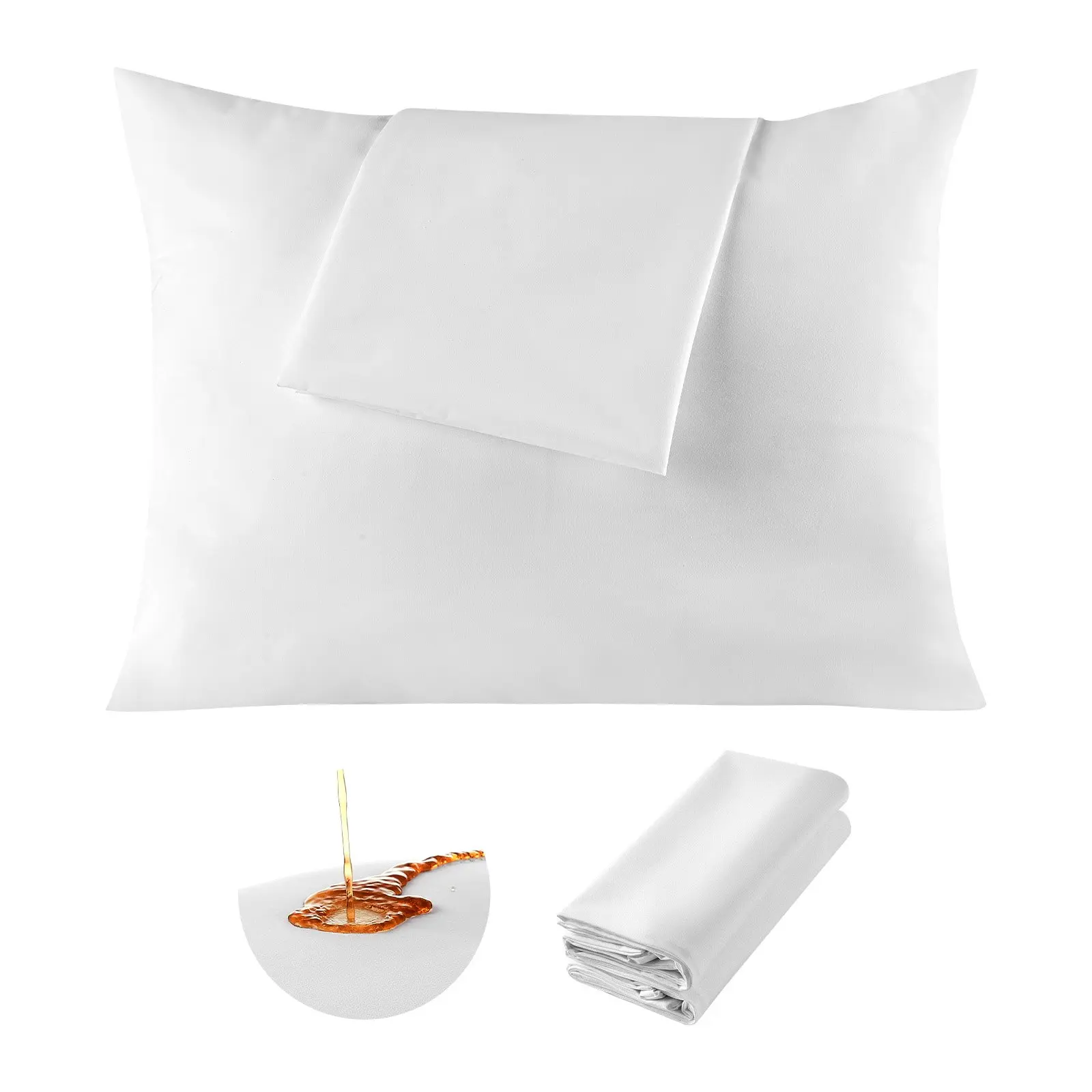VEVOR Pillow Protectors, 4 Pack Waterproof Pillow Protectors with Hidden Zipper, Breathable Standard Size Pillows Protector, Stain & Dust Sweat Proof, Washable Covers for Increased Pillows LifespanSummervibes