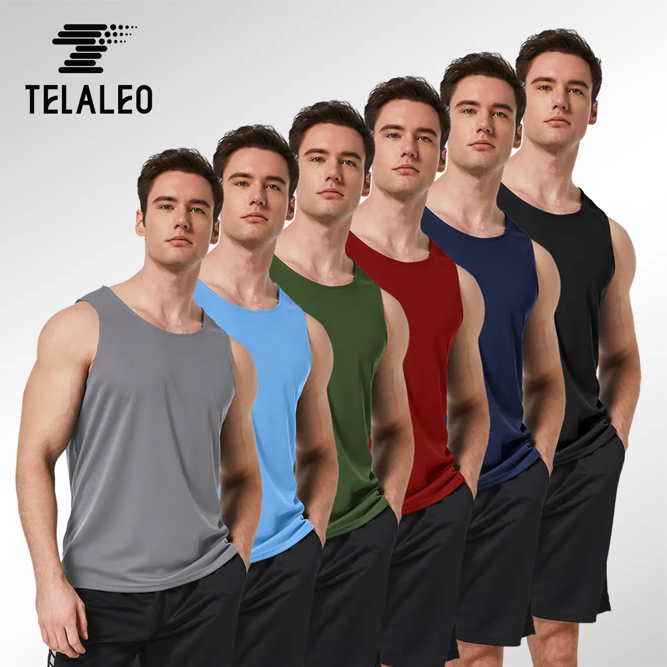 TELALEO 6 value pack Men's Quick Dry Workout Tank Tops Breathable Gym Sleeveless Muscle Shirts for Active Men Lightweight Activewear dealsforyoudays outdoorfun,travel essentials,camping essentials