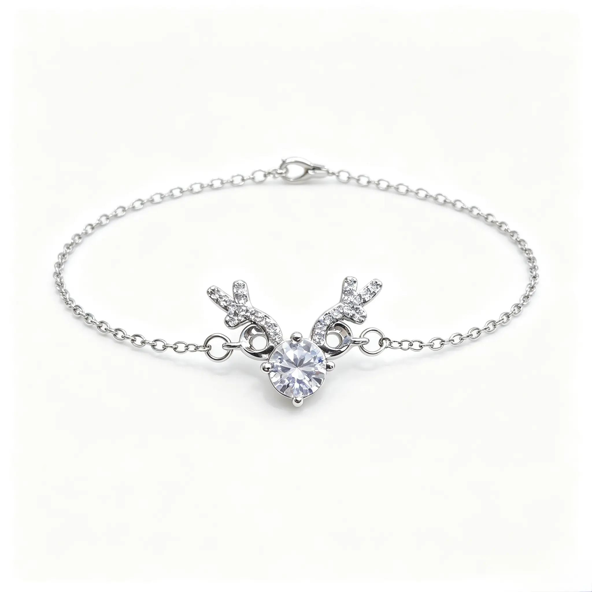 1CT Moissanite Deer Bracelet, 7-inch Adjustable Chain, Luxury Animal Jewelry
