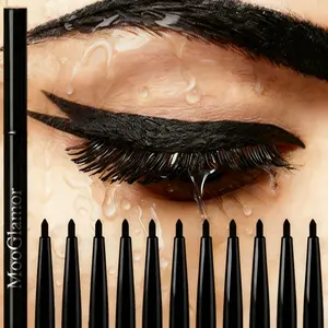 New 12pcs Of Eyeliner Pencil Set Cosmetic Luxury Black Coffee Eyeliner Pen Waterproof Eyeliner Pencil Significantly Colored Not Easy To Fade Makeup
