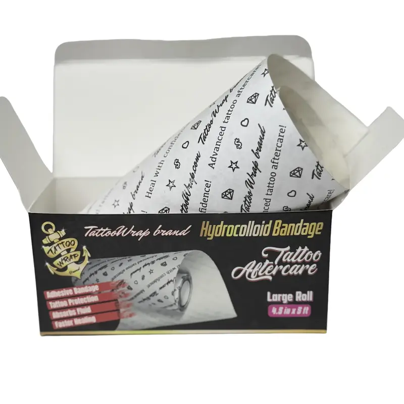 TattooWrap brand, Bandage Hydrocolloid, Waterproof, Adhesive Backing, Absorbent Material, Water Proof