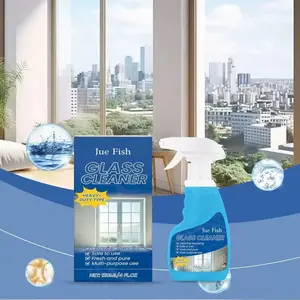 Jue-Fish Home Glass Cleaner Spray, Removes Oil Stains and Dirt, Household Glass Cleaning Agent, Effective Window and Mirror Cleaner