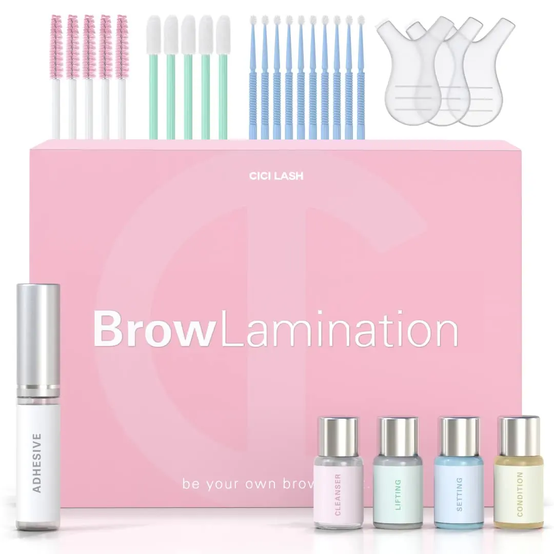 Professional Brow Lamination Kit with Keratin Serum for Fuller, Fluffy Brows & Enhanced Eyebrow Shape - Cruelty-Free DIY Treatment, 7-10 Applications, 6-Week Longevity, Brow Treatment Set