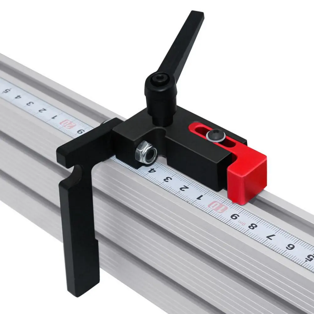 Miter Track Stopper, Multipurpose Sliding Limiter Locator, Slide Rail Aluminum Alloy Block Chute Limiter for Router and Saw Table Quick Release Clamp DIY Tool Parts