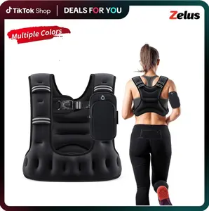 【Jumpstart Sale】ZELUS Weighted Vest for Women Men, 6/8/12/16/20lb Weight Vest with Arm Pouch Reflective Strips, U-Shaped Rucking Vest for Strength Training Muscle Building, Walking Running Vest for Fitness|Glutes Workout Equipment