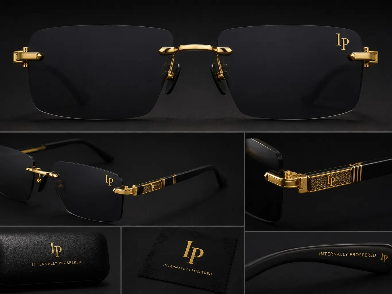 Elite Rimless Rectangle Sunglasses - Luxury Look Unisex Steel Frame Fashion Eyewear Accessory, Rectangle Glasses
