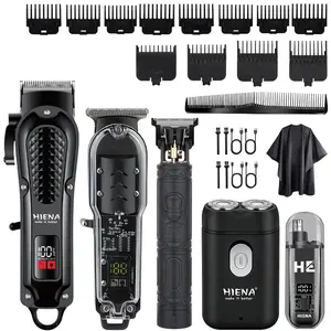 HIENA Professional Men's Cordless Hair Clipper Set - Digital Display, USB Charging, Cordless Barber Grade Hair Clipper, Lithium Battery, Adjustable Speed, Multiple Accessories, Hair Clippers, Rechargeable Clippers, Men's Beauty Gifts