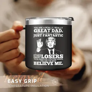 Dad Gift For Men Birthday New Year Gifts From Wife Cool Step Dad Bonus New Dad Godfather Gifts from Children Black Mug Cup, Valentine‘s gift for Boyfriend Husband