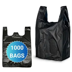 TP Plastic T-Shirt Bags – 1000 Count, Large 11.5x6.5x22” Heavy-Duty Grocery & Retail Shopping Bags, Durable & Disposable