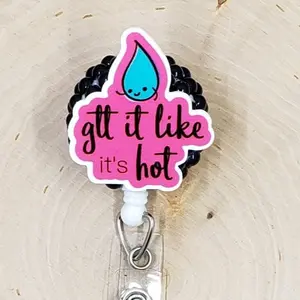 gtt It Like It's Hot Retractable ID Badge Reel | Eyes Ophthalmology Ophthalmologist COA COT COMT Optometrist Tech Technician Humor Funny Snarky | Teacher Nurse MD Doctor Medical Hospital Healthcare Badge Holder