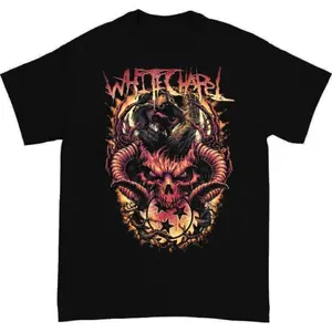 Whitechapel Band Tee The Ripper New T-Shirt Black Unisex Cotton Fabric Tee Full Size