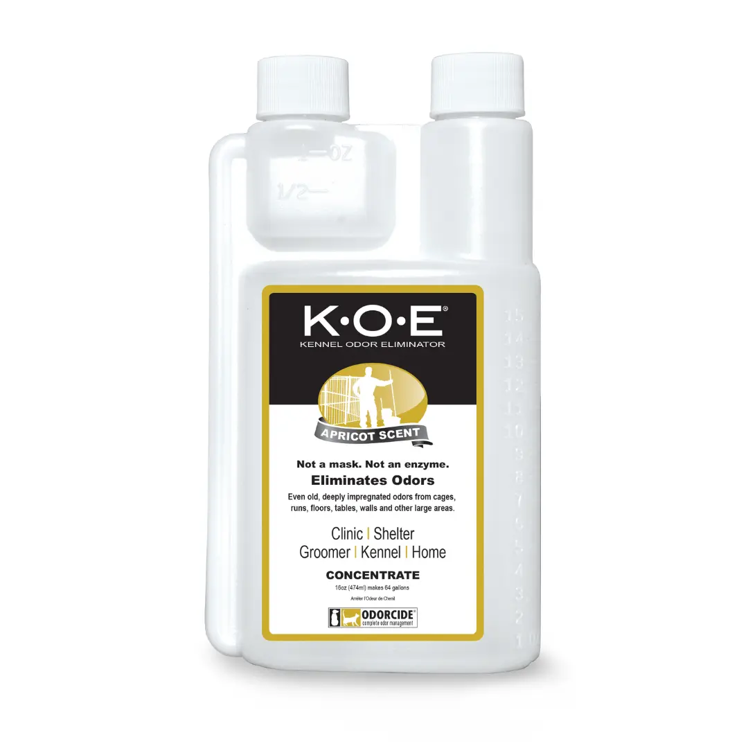 K.O.E. 16oz Concentrate - Kennel Odor Eliminator - Non-Enzymatic Formula, KOE (Apricot, Frost, Fresh or Original Scent) 16 oz Pint