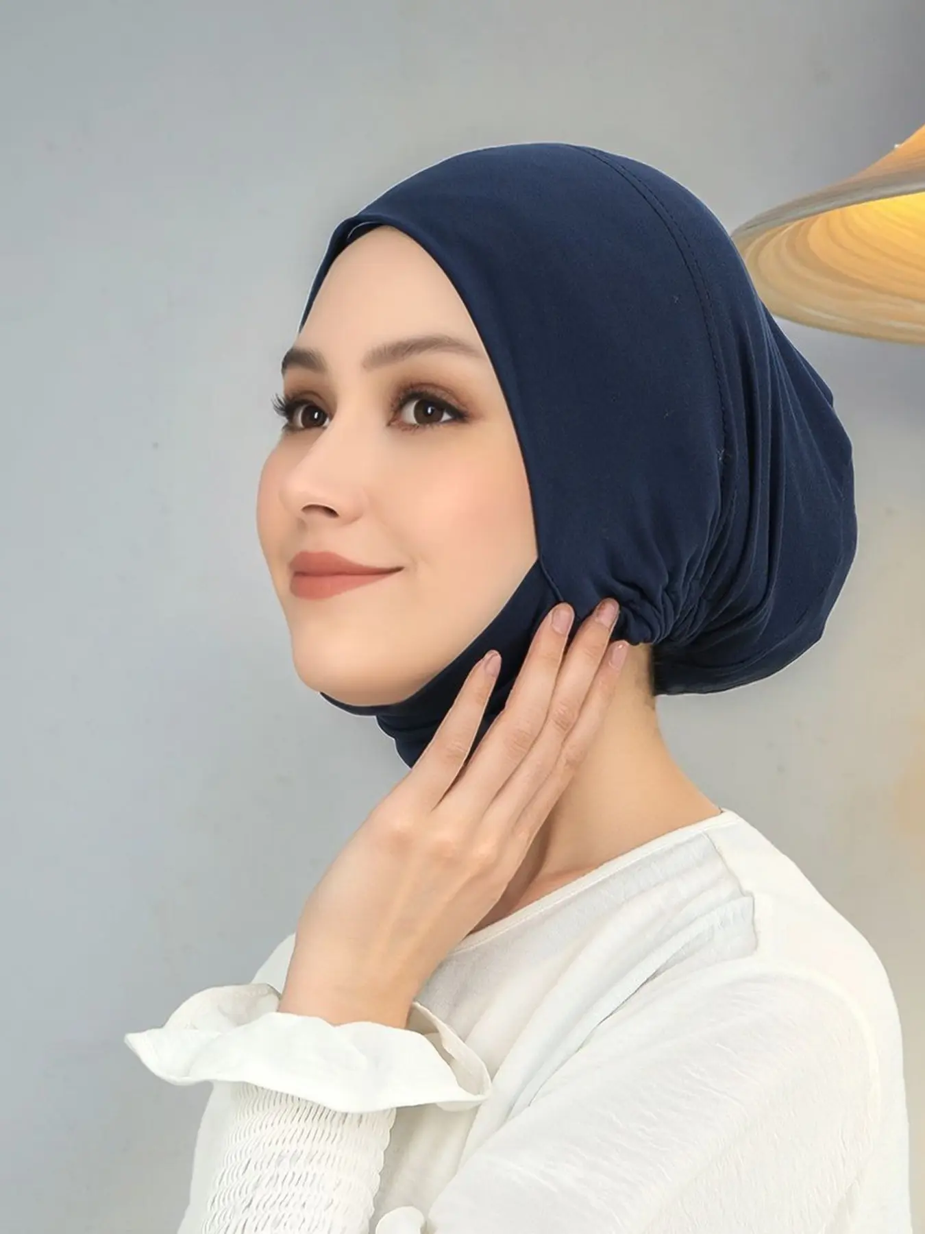Women's Soft High Elastic Hijab Inner Cap, Full Coverage Neck Scarf, Muslim Daily Wear Turban, Sleep Hat