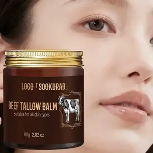 Natural Beef Fat Balm, Moisturizing and Brightening, Suitable for All Skin Types, 80g/2.82oz, Daily Use, Youthful Appearance