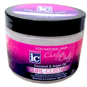 Fantasia Curly & Coily Curl Custard: Control frizz with coconut and argan oils 12 oz Gel Haircare Lightweight Nourishing Smooth
