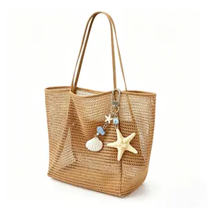 Alikpop 2026 Summer Mesh Beach Tote Womens Shoulder Handbag Travel bogg bag vacation essentials mothers day gift ideas