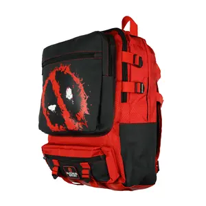 Marvel Deadpool Backpack Maximum Effort Built-Up Utility Laptop Tech Sleeve Book Bag 17"