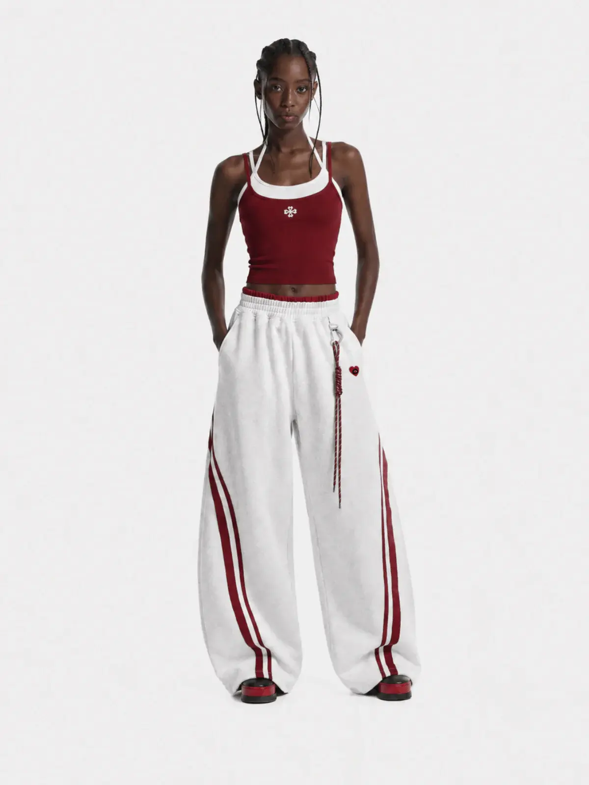 Aelfric Eden Men's Stripe High-Waist Baggy Wide-Leg Sweatpants with Pockets, Drawstring Elastic Waist, Vintage Casual Athletic Workout Streetwear Athletic Joggers (Small, Medium, Large, XL) Men's Bottoms Clothes,father'sdaygifts