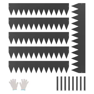 VEVOR Steel Landscape Edging,  6 Packs 40 x 8 in Rust-Resistant Metal Landscape Edging, Bendable Garden Edging Border, Heavy Duty Lawn Edging, Easy-to-Install, Flower Bed Yard Pathway Divider Black