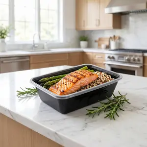 50 Pcs Leak-Proof Meal Prep Containers with Lids (20 Boxes + 20 Lids), 35.2oz Reusable Food Grade Storage for Healthy On-the-Go Meals