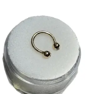 14K Gold Piercing Septum with Dual Beads for Stylish Ear Piercings