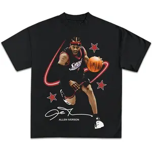 【S-5XL】Allen Iverson Shirt The Answer Vintage Graphic Tee Merch Shirt for Men Women Fabric Menswear Crewneck Classic Shortsleeve Underwear Cotton Top#TikTokShopRestock