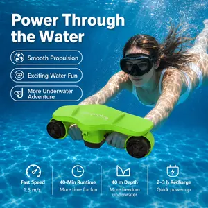 Green Dual Motor Underwater Scooter – 40 Min Runtime, 2-3H Fast Charge, Floats on Water, Ideal for Pool & Snorkeling, Max Depth 40m