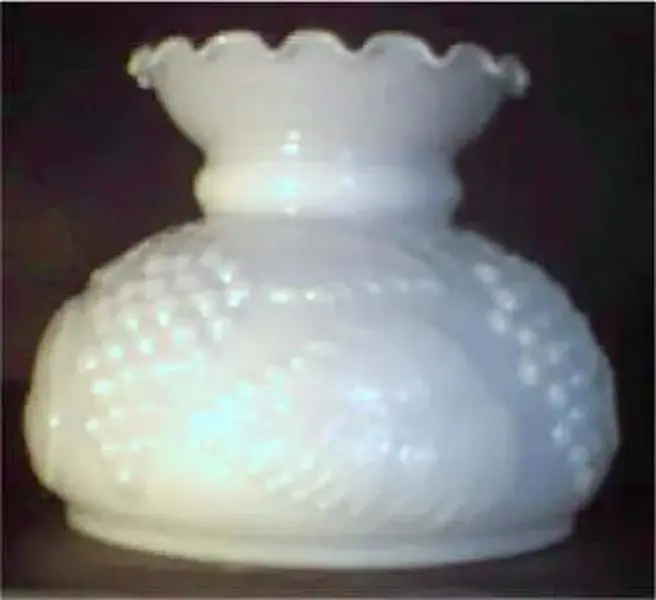 62418 Opal Embossed Grape Glass Lamp Shade – 7" Diameter, Crimp Top