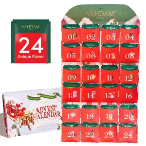 VAHDAM Advent Calendar 2024 Unique Tea Bags in Limited Edition Gift Sets for Adults, Men and Women organic teas
