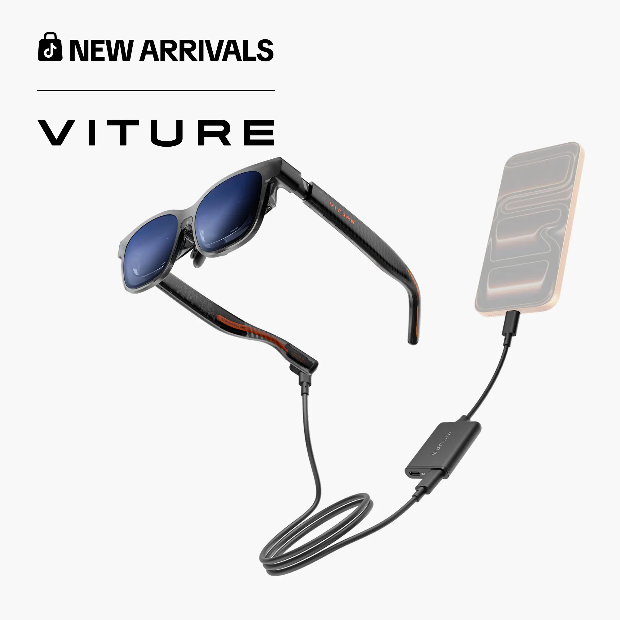 VITURE Luma Pro AR Glasses,XR Glasses,Smart Glasses Bundle with Accessories - 152" 1200p Crystal-Clear Display, 1000 Nits Brightness, Adapter, USB-C Cable, Compatible with iPhone 17/16/15, Android, Mac, PC, Switch 2, PS5, Steam Deck tiktokshopbacktoschool