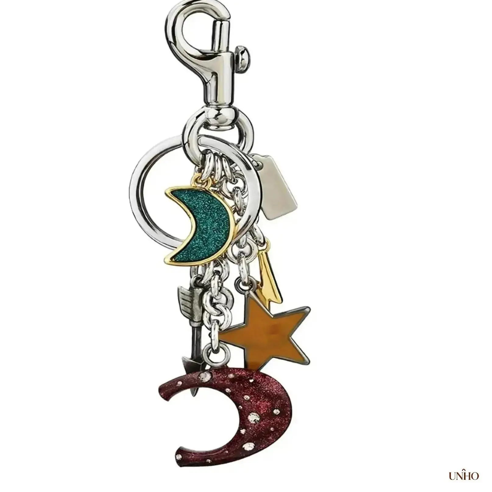 Star Moon Custom Alphabet Key Ring Bag Charm For Women, Lightweight Decor Purse Pendant, Versatile Fashion Accessory For Handbags Backpacks And Daily Keys Styling