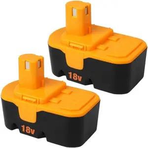 2Pack 18V 4.8Ah Ni-Mh P100 Replace for Ryobi 18V Battery P101 130224028 130224007 ABP1801 ABP1803 High Capacity
