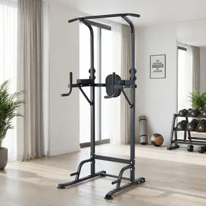 Multifunction Pull Up Bar Dip Station for Home Gym, Adjustable Height Power Tower, 880LBS Capacity Strength Training Equipment for Full Body Workout, Indoor Fitness Chin Up Bar for Men Women