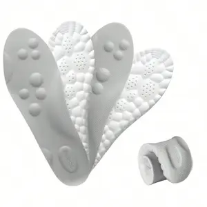 4D Ultra Comfort Insoles - Anti-Fatigue, Shock Absorption, Foot Pain Relief - Women's Step - U-Shaped Memory Foam Insoles (Gray)