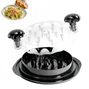 Chicken Shredder Large Chicken Breast Shredder Tool Twist with Brush&Fork, Visible Meat Shredder Machine, Strong Anti-Slip Strip, Ergonomic Handle, BPA Free, Suitable for Pork Beef Chicken