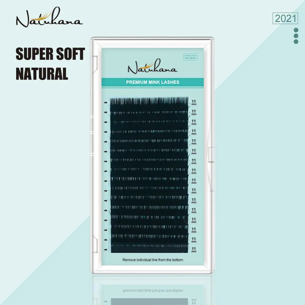 NATUHANA 16Rows C CC D DD Natural Mink Eyelash Extension Individual Korea PBT Fake Eyelashes Matte False Eye Lashes Makeup Tools 2026 New