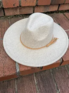 Wide Stiff Brim Granite Fedora - Unisex Adjustable Cotton & Polyester Hat with 10cm Brim & 12cm Height - Sun Protection Fashion Accessory