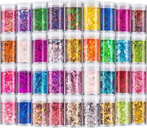 Holographic Chunky Glitter, Craft Glitter Sparkle Sequins, Cosmetic Glitter Flake for Epoxy Resin, Body, Face, Eye, Nail Arts, Slime Making, Wedding Festival Party Decoration