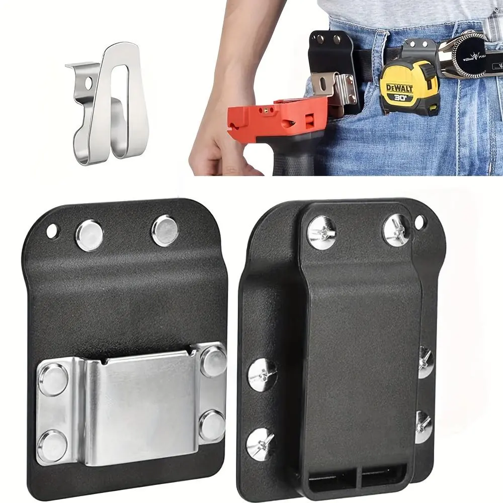 Must Have Cordless Drill Holster – Heavy Duty Belt Clip Hook & Loop Tool Holder, Tear Resistant Pocket Pouch for Impact Drivers, Nail Guns, Work Tools – Fits up to 2 Inch Belts, Durable Metal + Plastic Organizer, DIY Viral Find