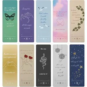 Music Inspired Bookmarks, Album Aesthetic Merch for Fans Gifts, Singer Book Accessories for Book Lovers, Bookish (6"x2", Set of 10)