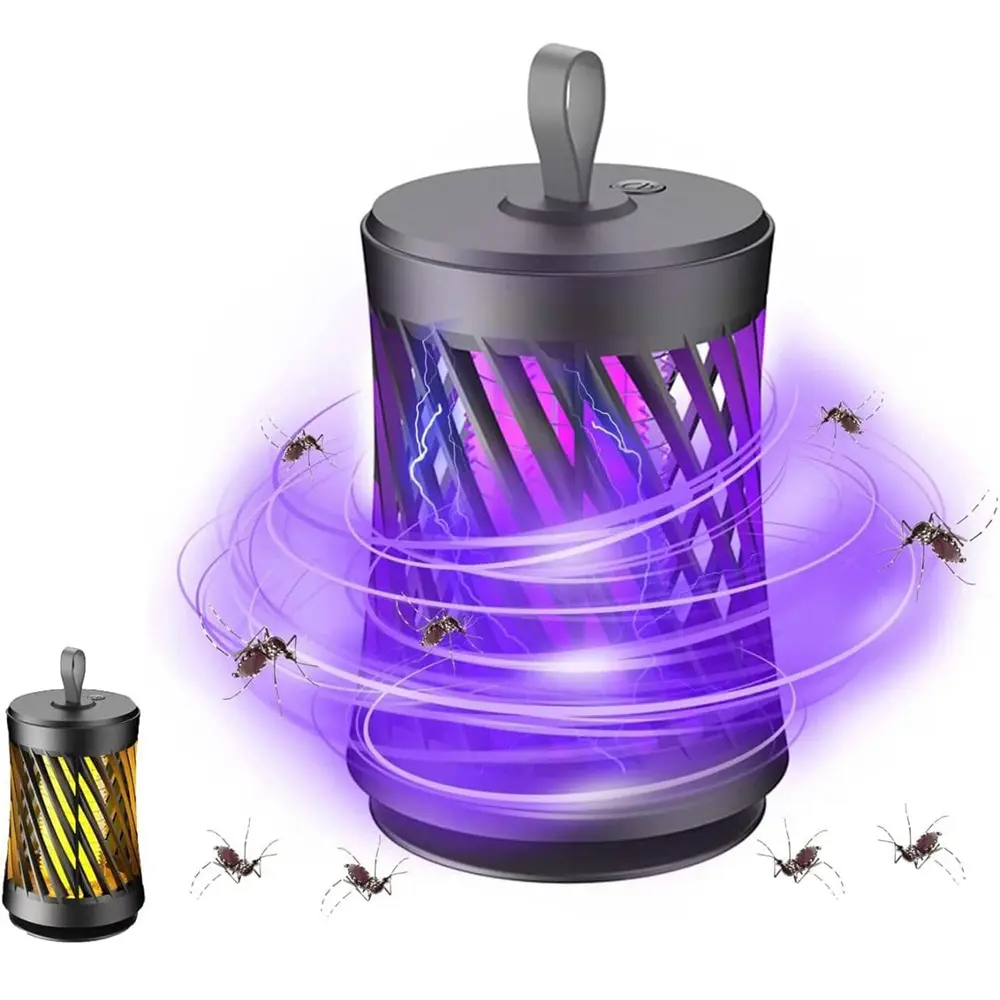 2-in-1 USB-Powered Electronic Mosquito Zapper Light Trap Multi-Insect Killer, Purple Lights, ABS Plastic, Silent Operation, Household Kitchen Gadget for Home/Garden Use, US Stock, Mosquito Control Multi-Insect Tool