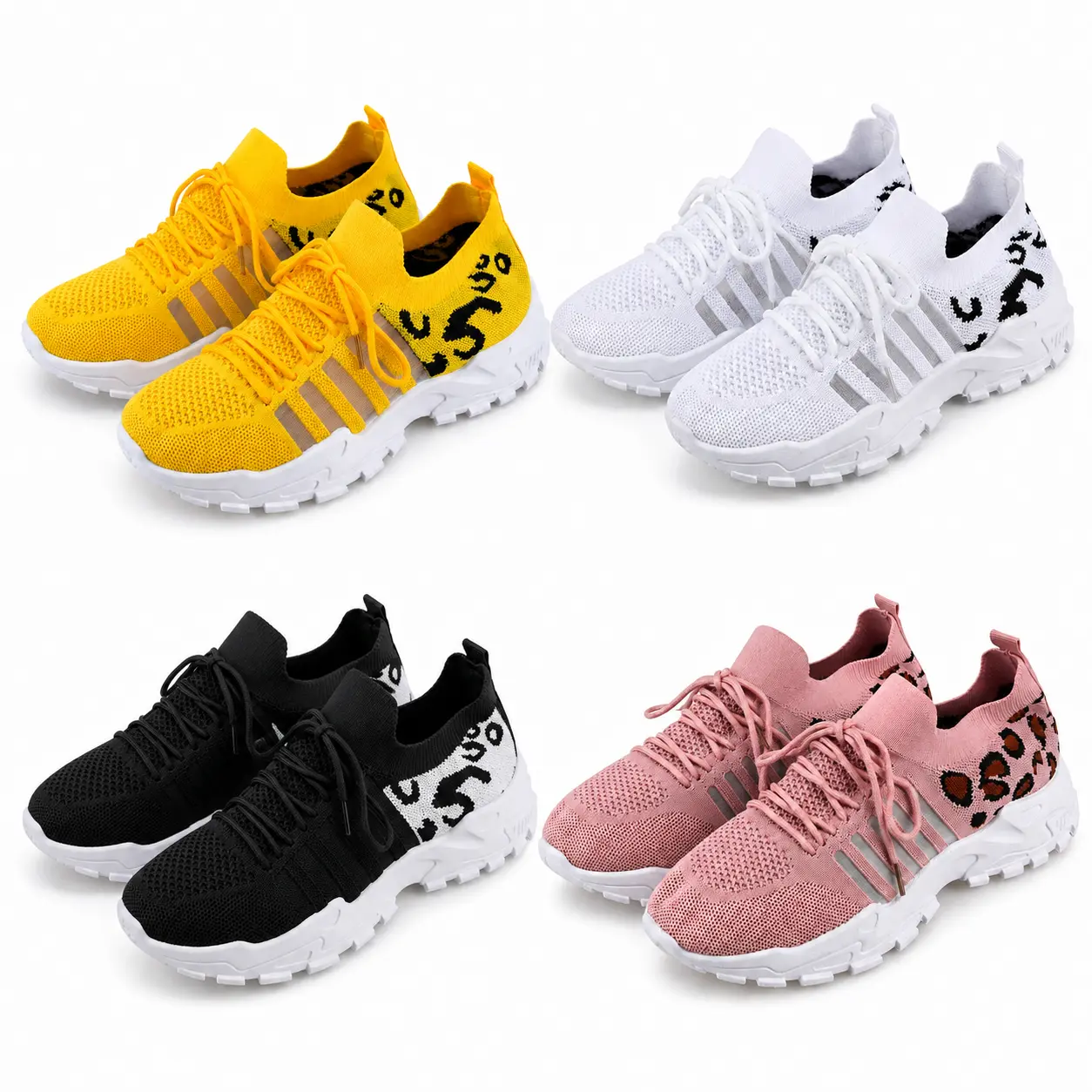 Women's Breathable Knit Sneakers, Lightweight Lace-Up Walking Shoes, Cushioned Casual Running Shoes, Comfortable Everyday Athletic Sneakers
